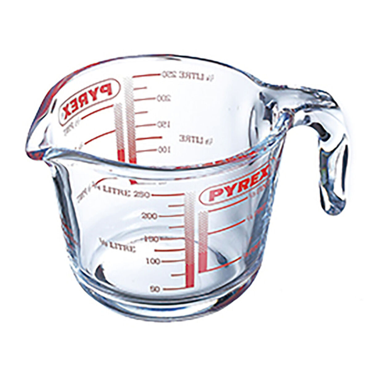 Pyrex Måttkanna - Borosilikatglas, 200 ml, diskmaskin/ugn/frys, transparent, reptålig, 13x9,4x7,6 cm