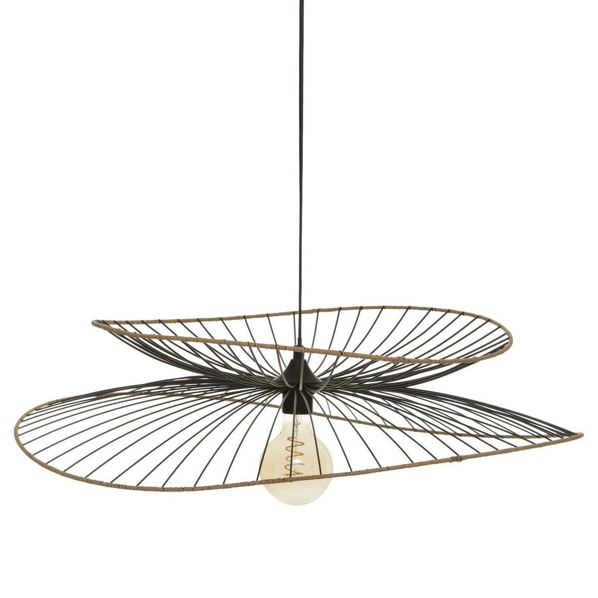 Svart Taklampa med Atmosfärisk Belysning Ø 69,5 x 17,5 cm 40W - Skapar elegans och visuell effekt