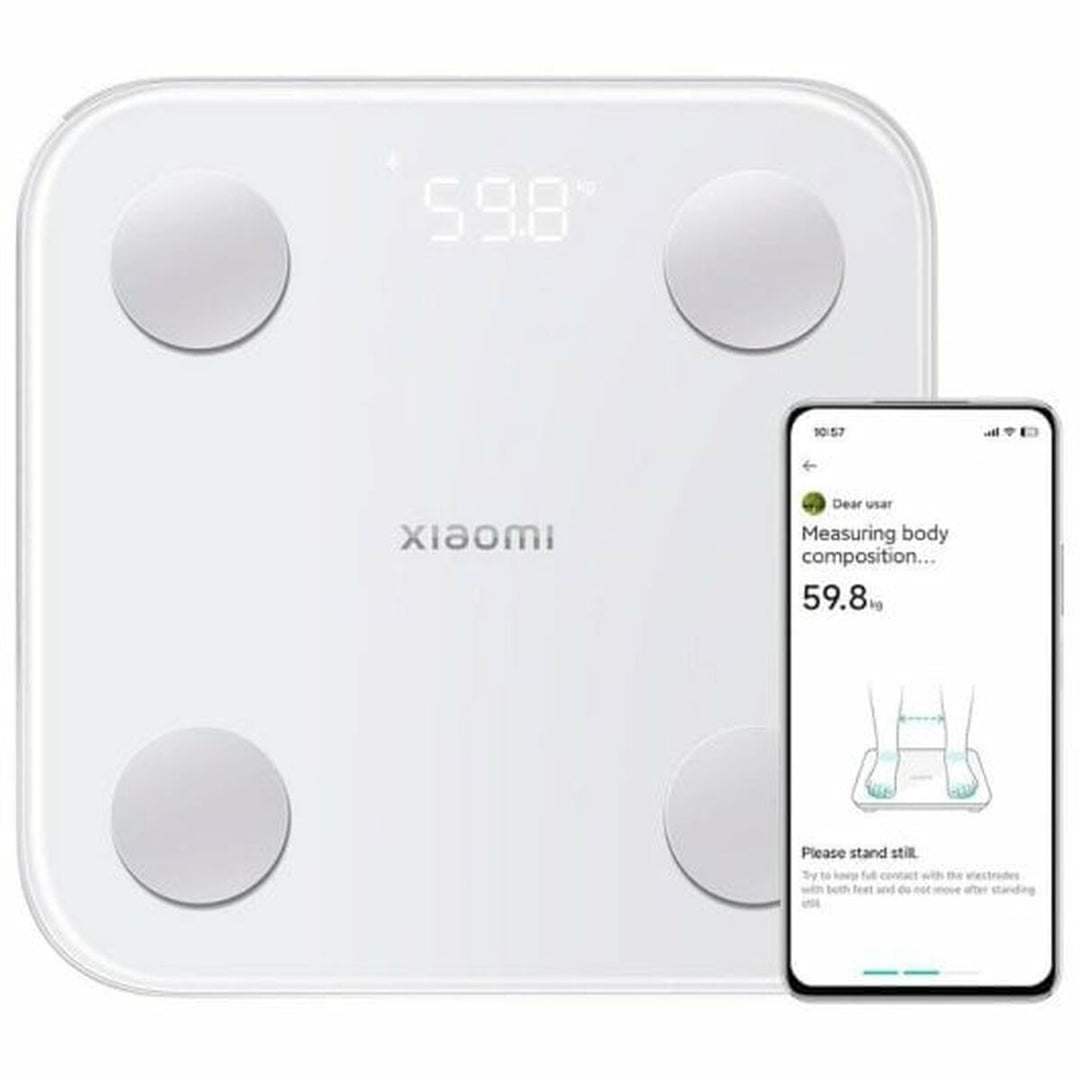 Xiaomi Smart Badrumsvåg - Vit, Hög Noggrannhet, Max 100 kg, LED-display, Bluetooth-anslutning.