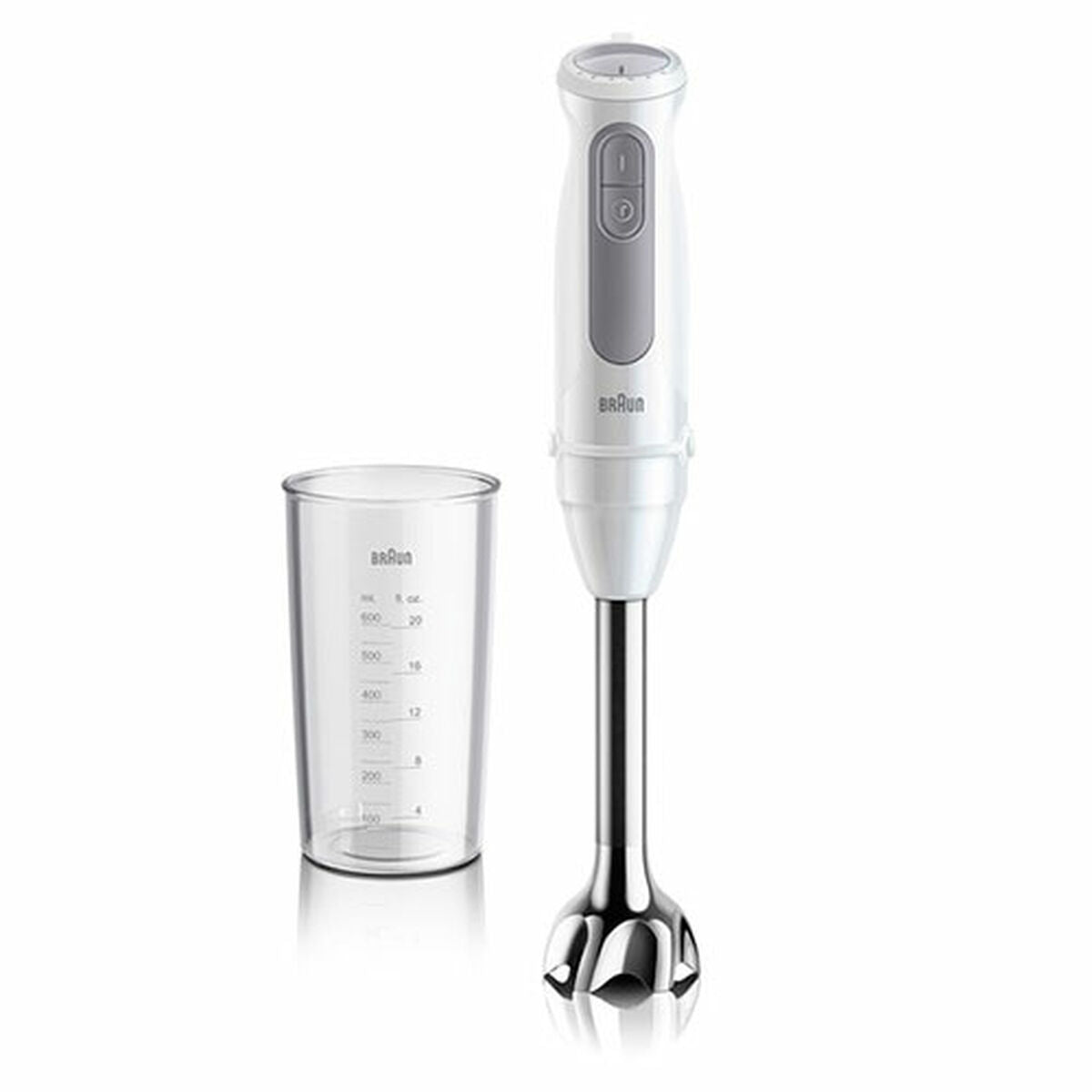 Braun Minipimer 5 Vit Stavmixer, 1000 W - Kraftfull och elegant köksredskap för enkel matlagning.