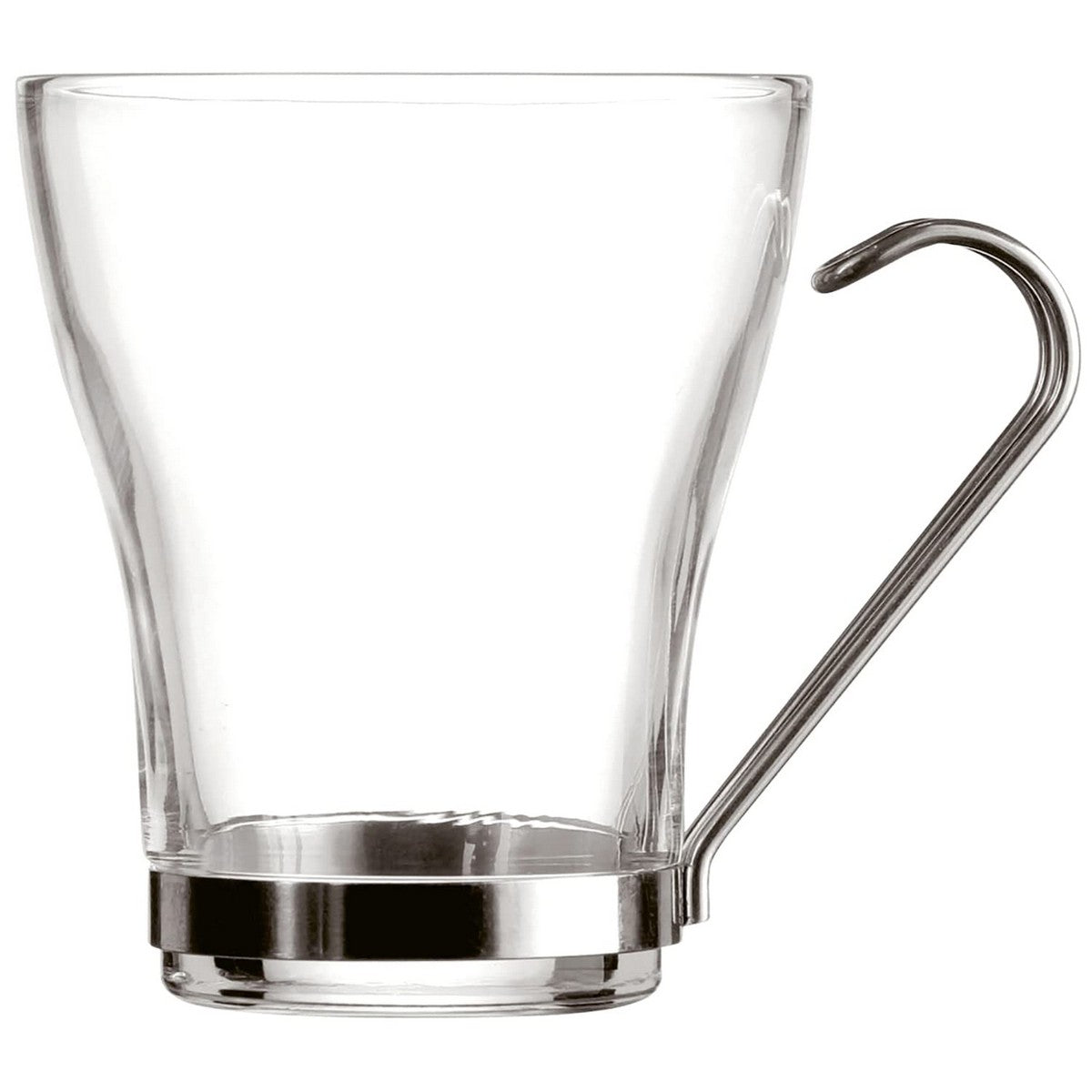 Kaffekoppsset i glas och stål, 250 ml - 3 delar - Elegant och praktiskt set för kaffeälskare.