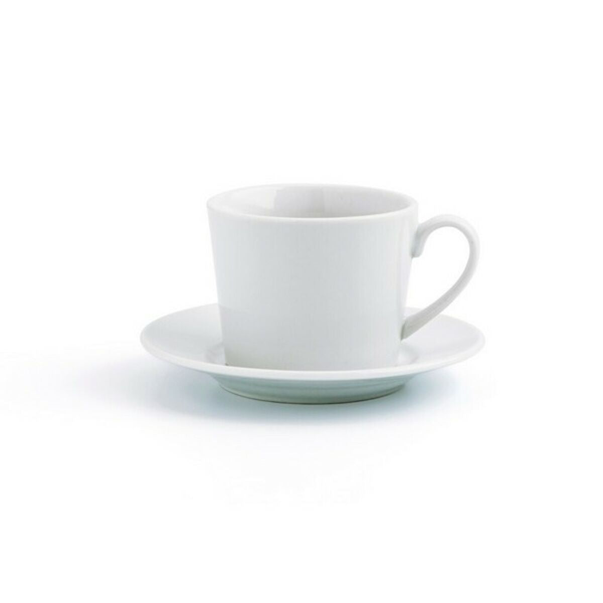 Set med 12 eleganta transparenta keramikkoppar, 220 ml - perfekt för kaffe, te och choklad.