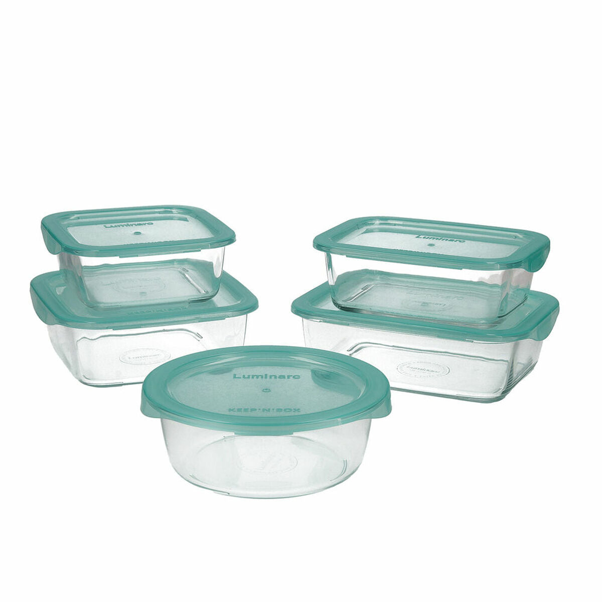 Luminarc Keep'n Lagon Glas Lunchlådor - 5-pack, mikrovågsugnssäkra, lättrengörda, hållbara