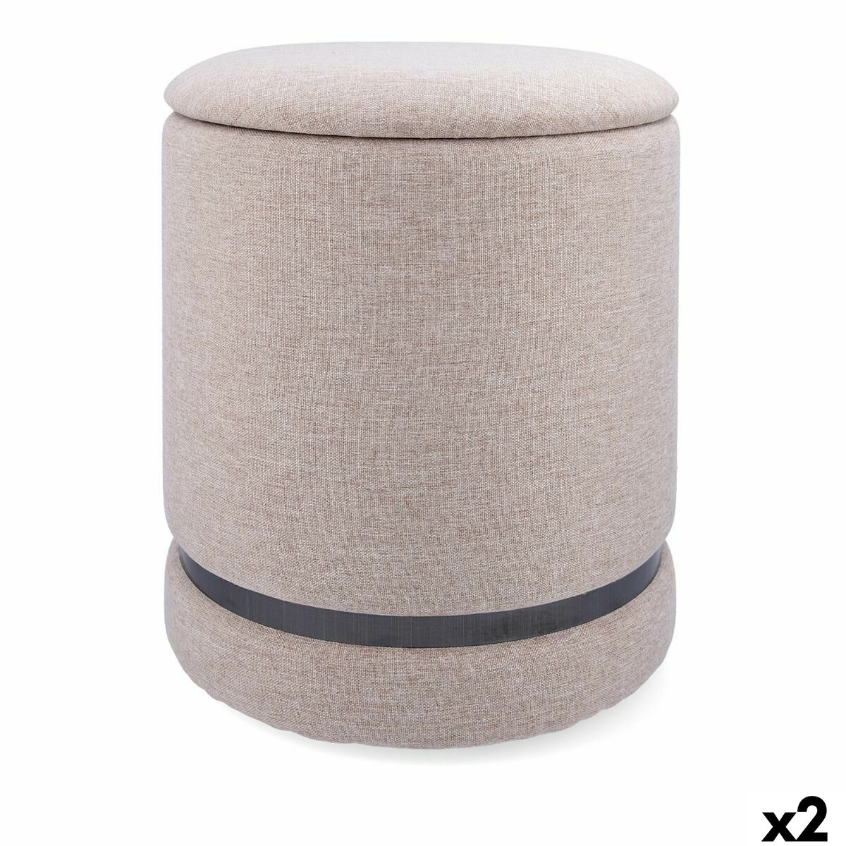 Puff Vinthera Moa Beige Trä 32 x 40 cm (2-pack) - Unik touch till hemmet i trä med beige färg.