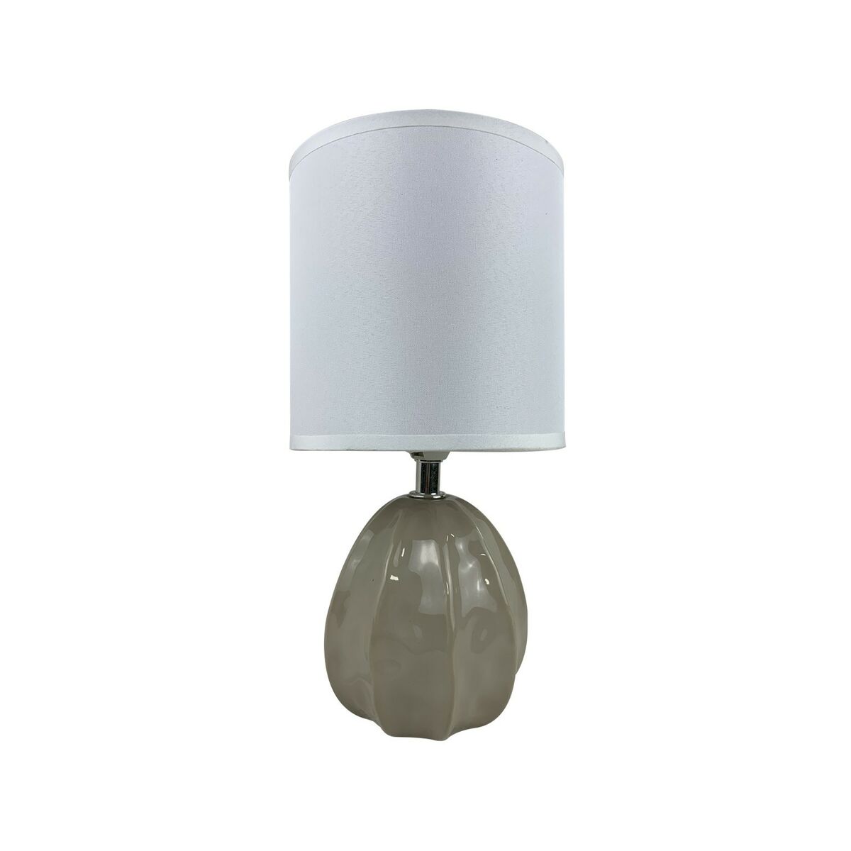 Elegant keramisk bordslampa - 25 W ljusstyrka i beige, 14 x 27 x 11 cm.