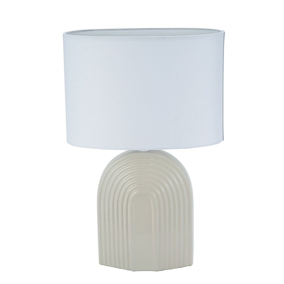 Elegant keramisk bordslampa 26 x 39 cm beige - Versa Home.