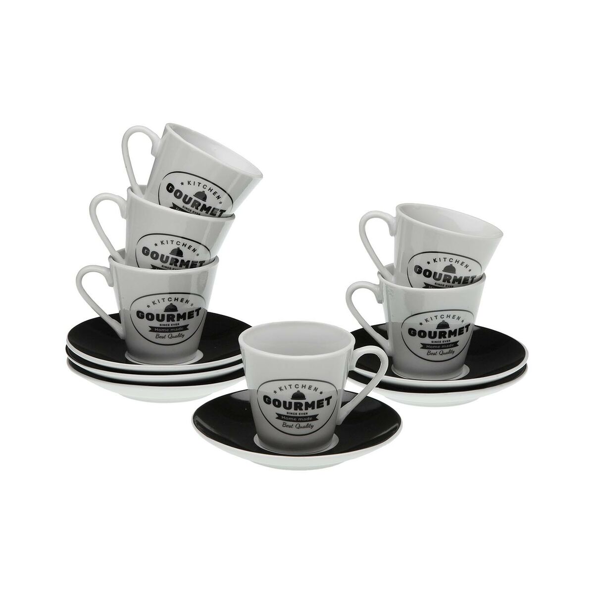 Elegant Porslin Kaffe- och Te-set med Fat