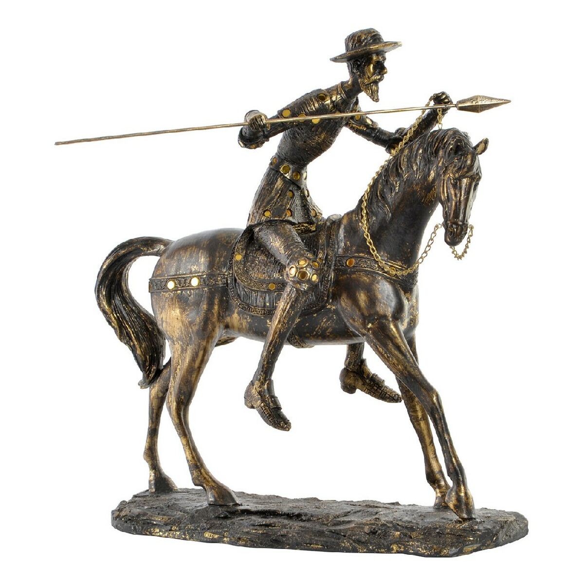 Dekorativ figur: Don Quijote i harts - 36 cm, symbol för mod och äventyr.