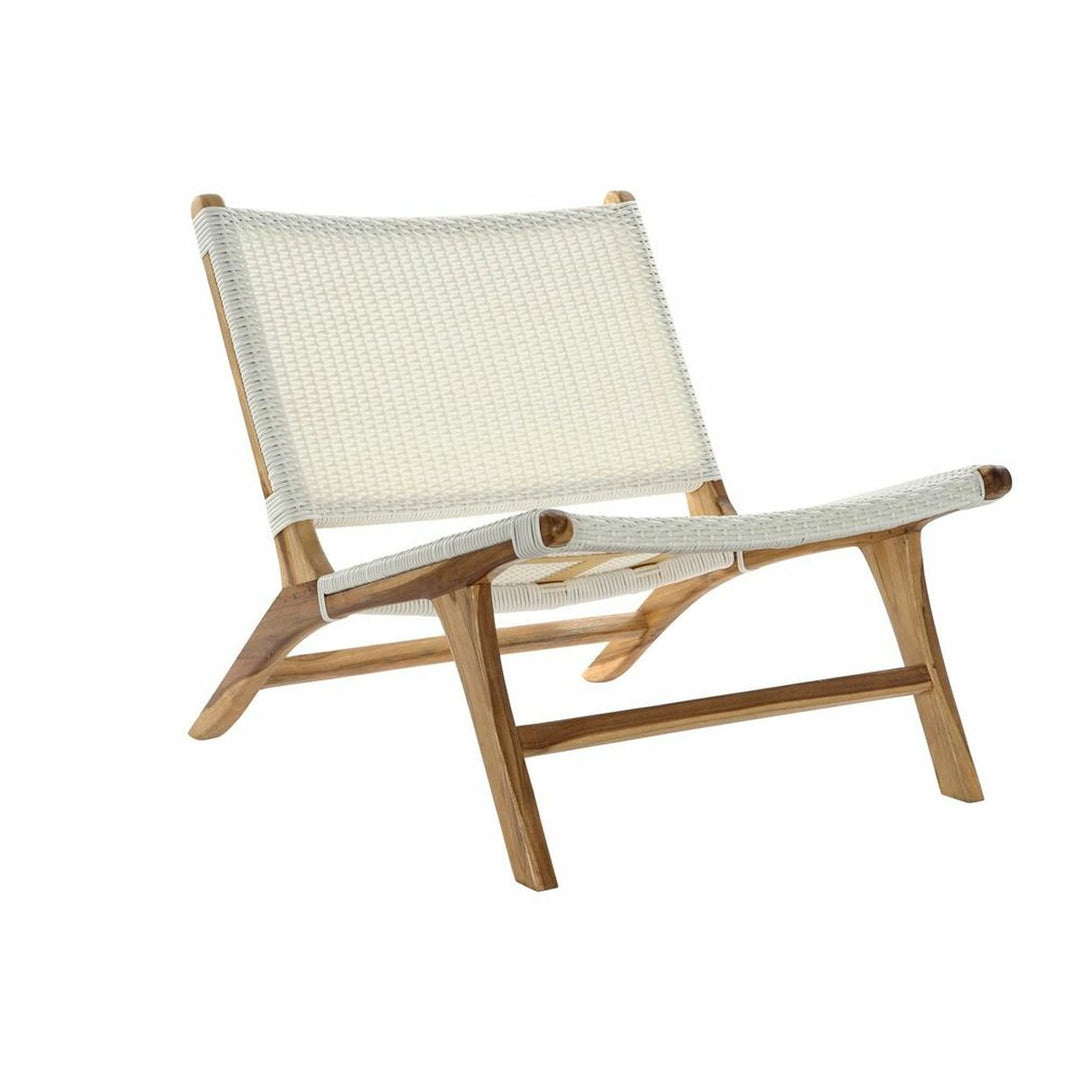 Vit PVC Teak Fåtölj - Elegans och Komfort