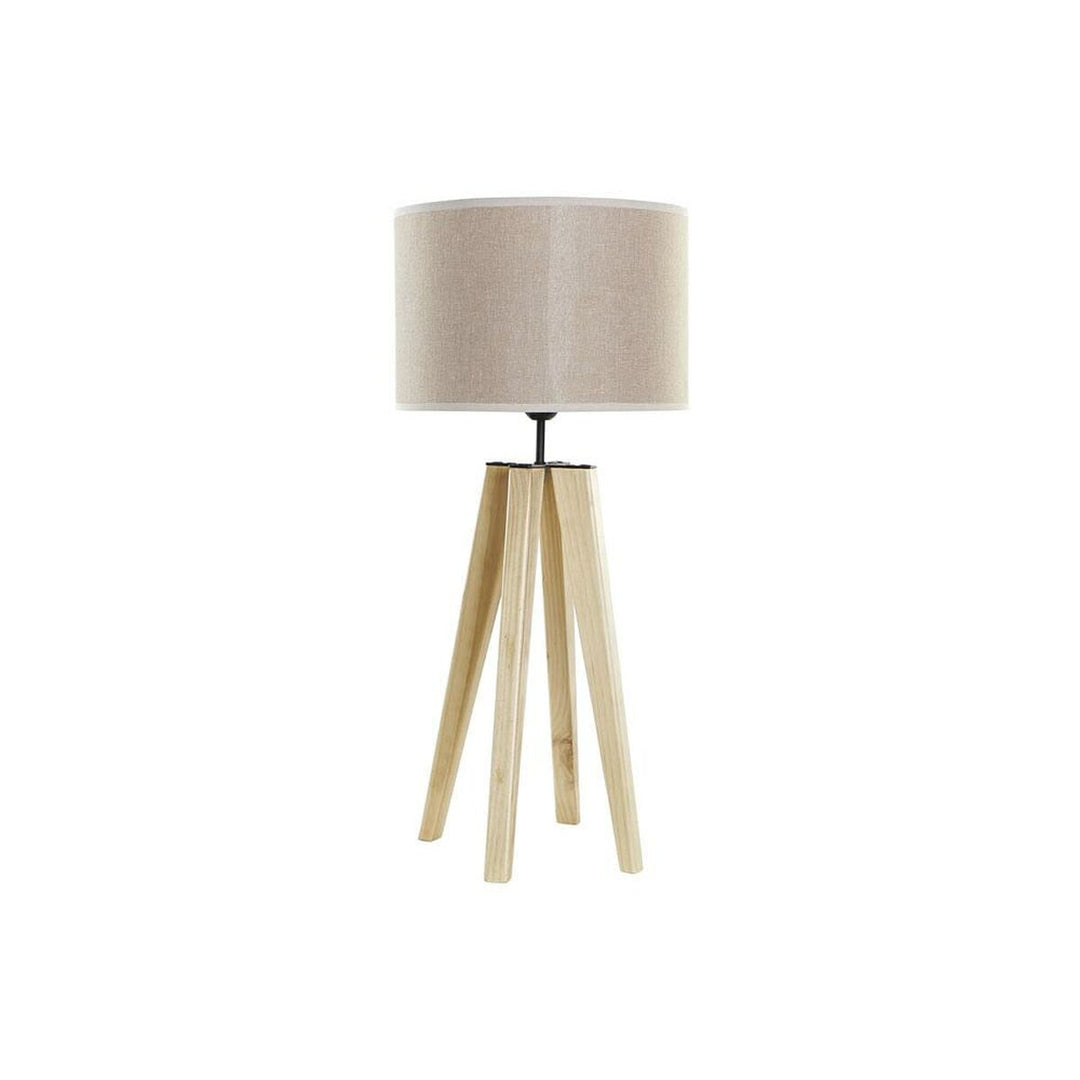 Elegant Beige Trä Bordslampa - 30 cm bred, Skapa unik atmosfär i ditt hem.