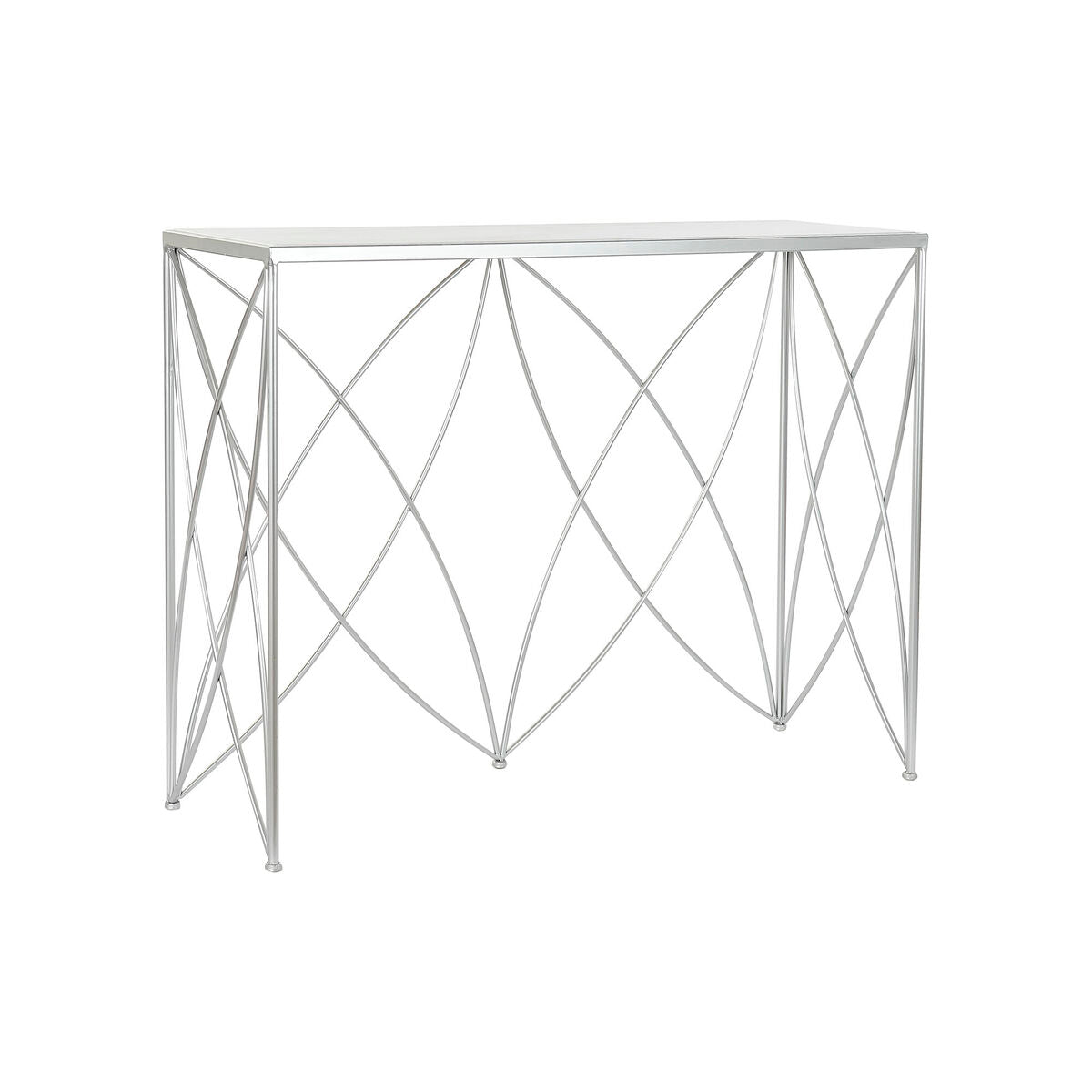 Elegant Konsolbord i vit marmor och silvrig metall, 100x33x78 cm, från DKD Home Decor.