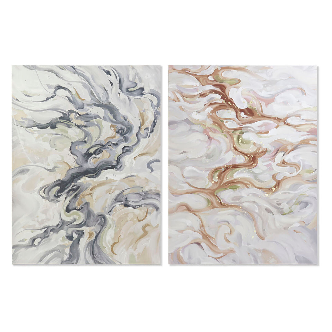 Abstrakt Guld Tavla, Modern Design, 90x120 cm, 2-pack - Stilfull inredningsdetalj för elegant atmosf