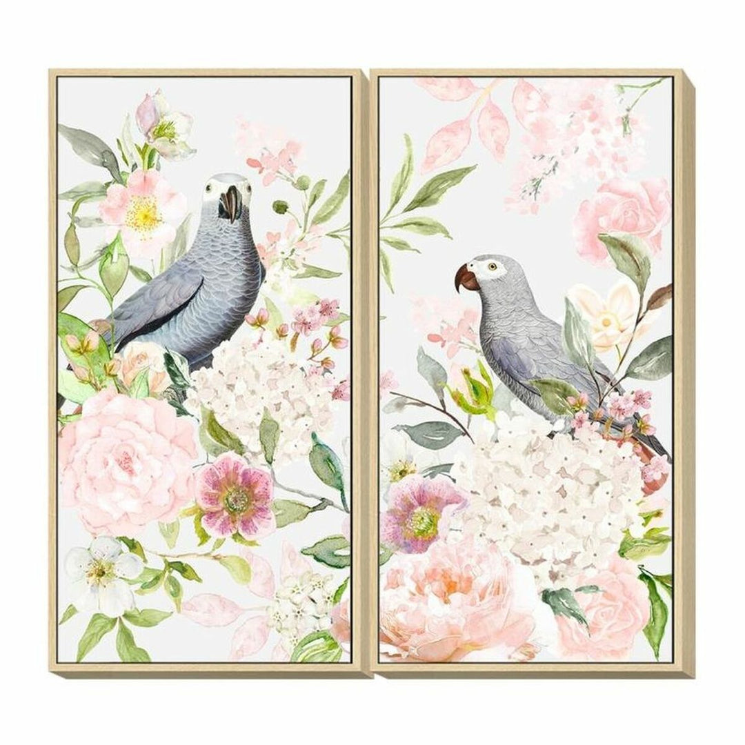 Blommig Shabby Chic Tavla, 60x120 cm (2-pack) - Elegant blommotiv för stilfull inredning.