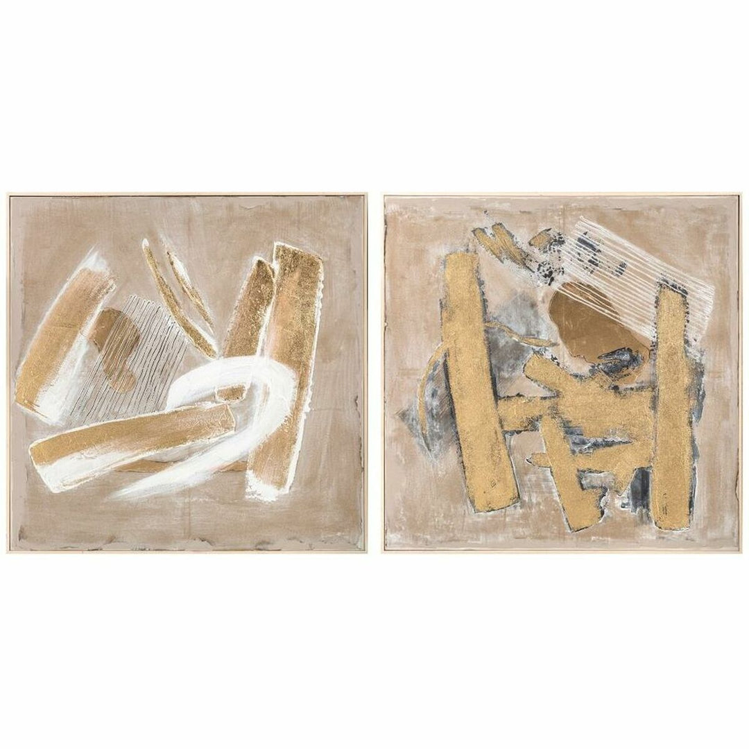 Abstrakt handmålad tavla i urban stil, 92x92 cm, 2-pack