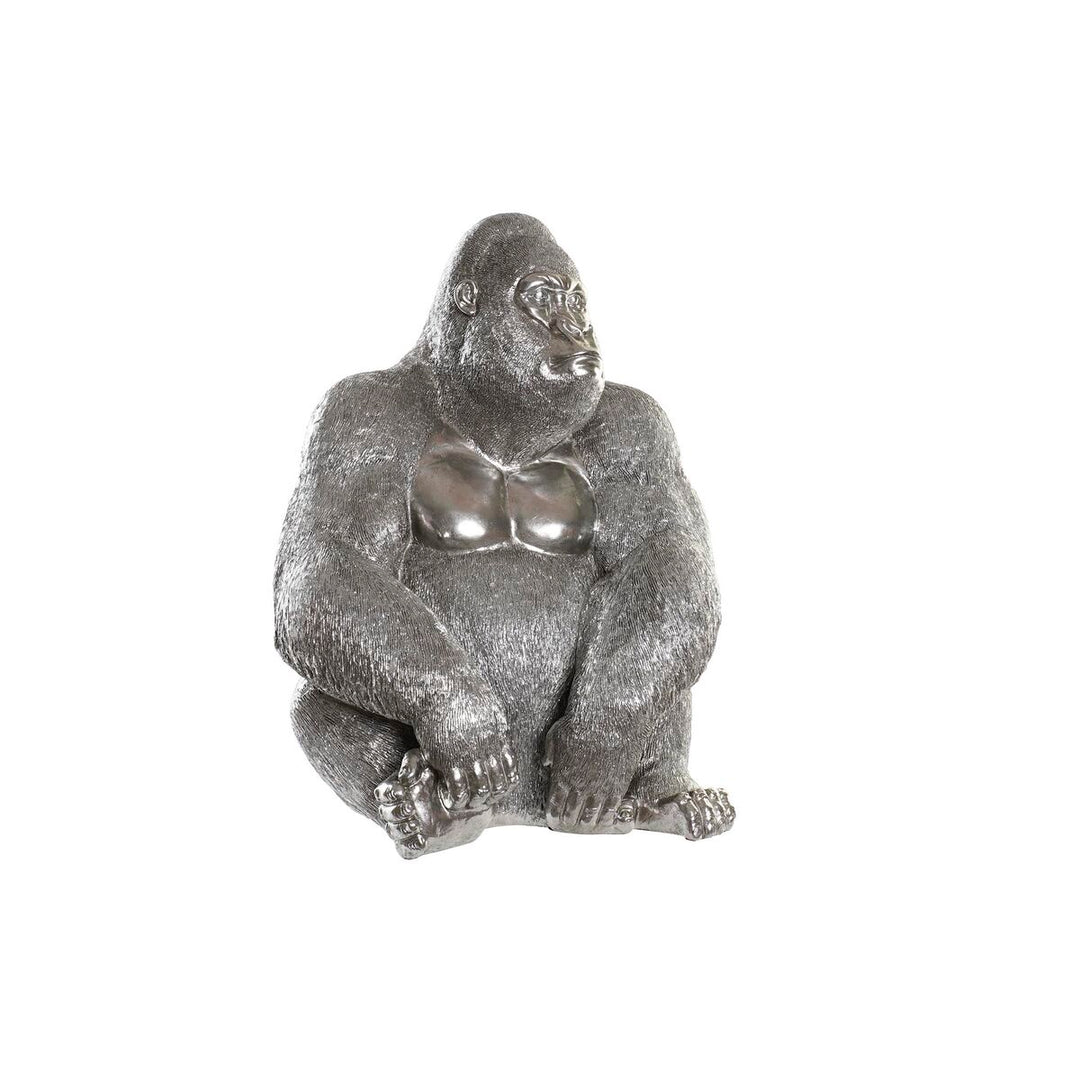 Silvrig Kolonial Gorilla prydnadsfigur 46 cm - elegans från DKD Home Decor.