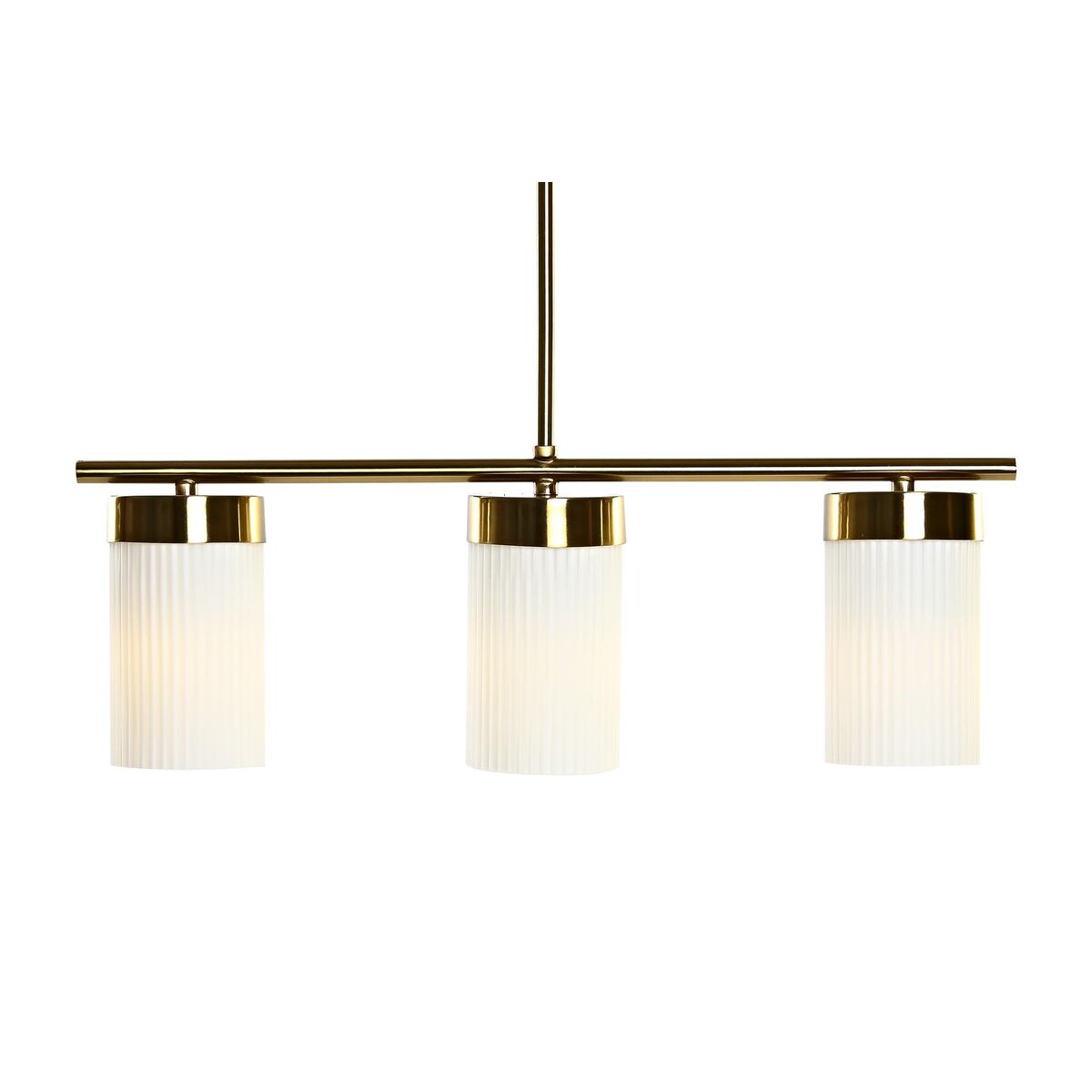 Vit Metall och Glas Taklampa - Modern och elegant design 60x15 cm