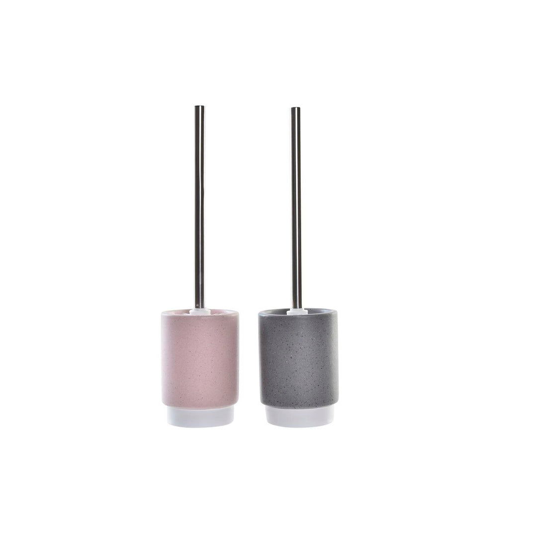 Metall & Dolomit Toalettborste - Grå/Rosa 2-pack - Elegant och praktisk toalettborste i grå och rosa