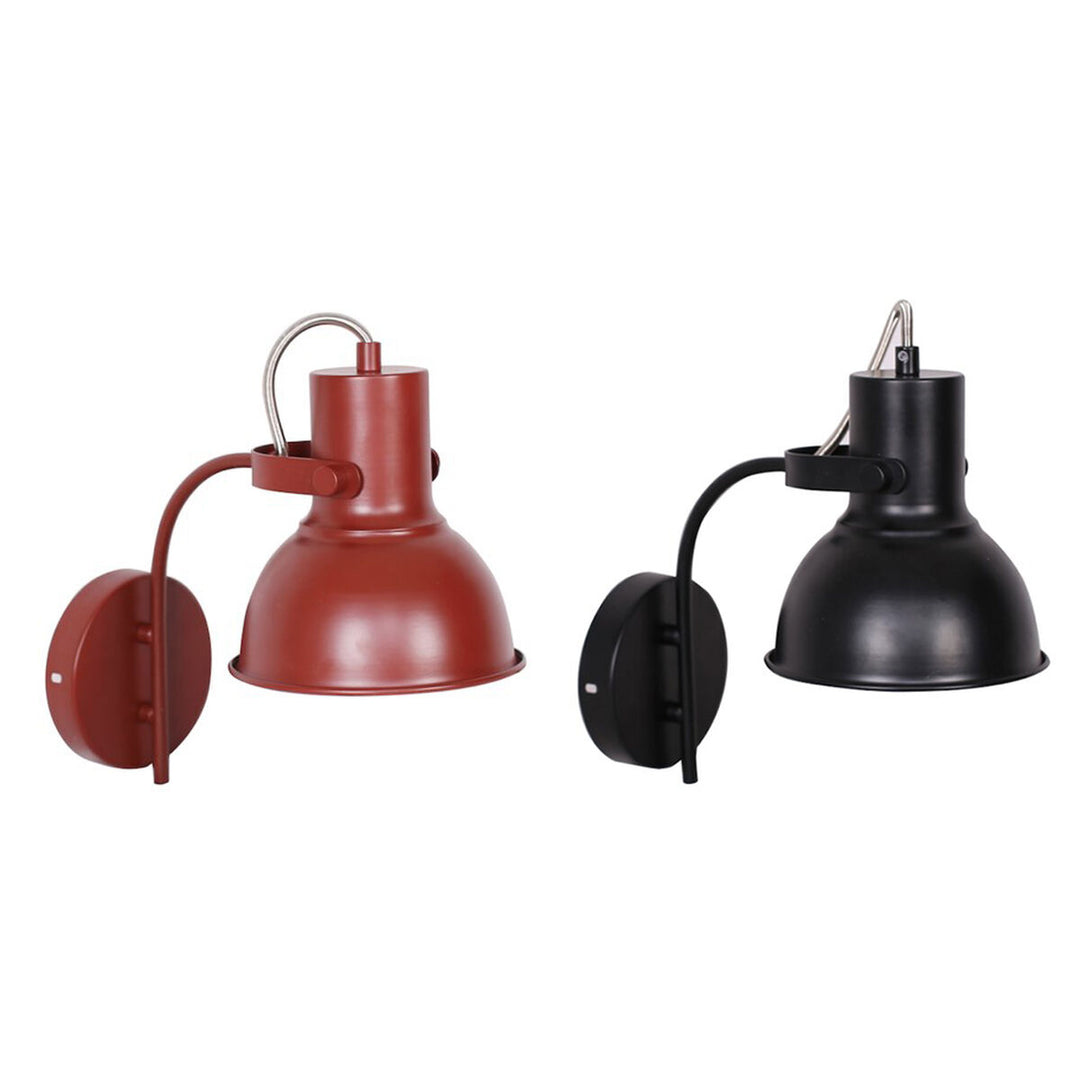 Loft Metal Vägglampa Set - Röd/Svart (2-pack), metall, loftstil, 15x20x28 cm. Perfekt för modern inr