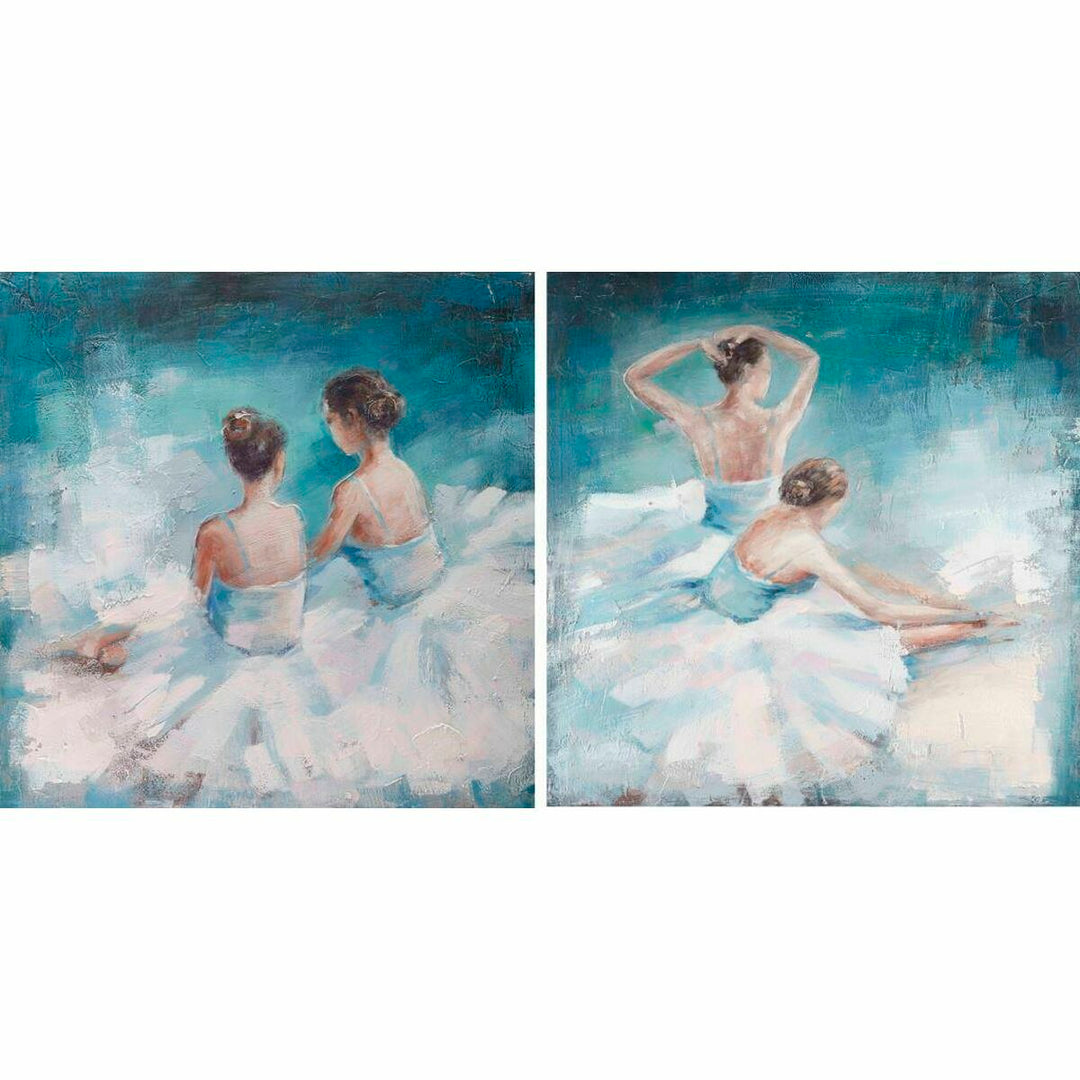 Ballerina Romantisk Kanvastavla, 100x100 cm - 2-pack för en romantisk touch hemma.