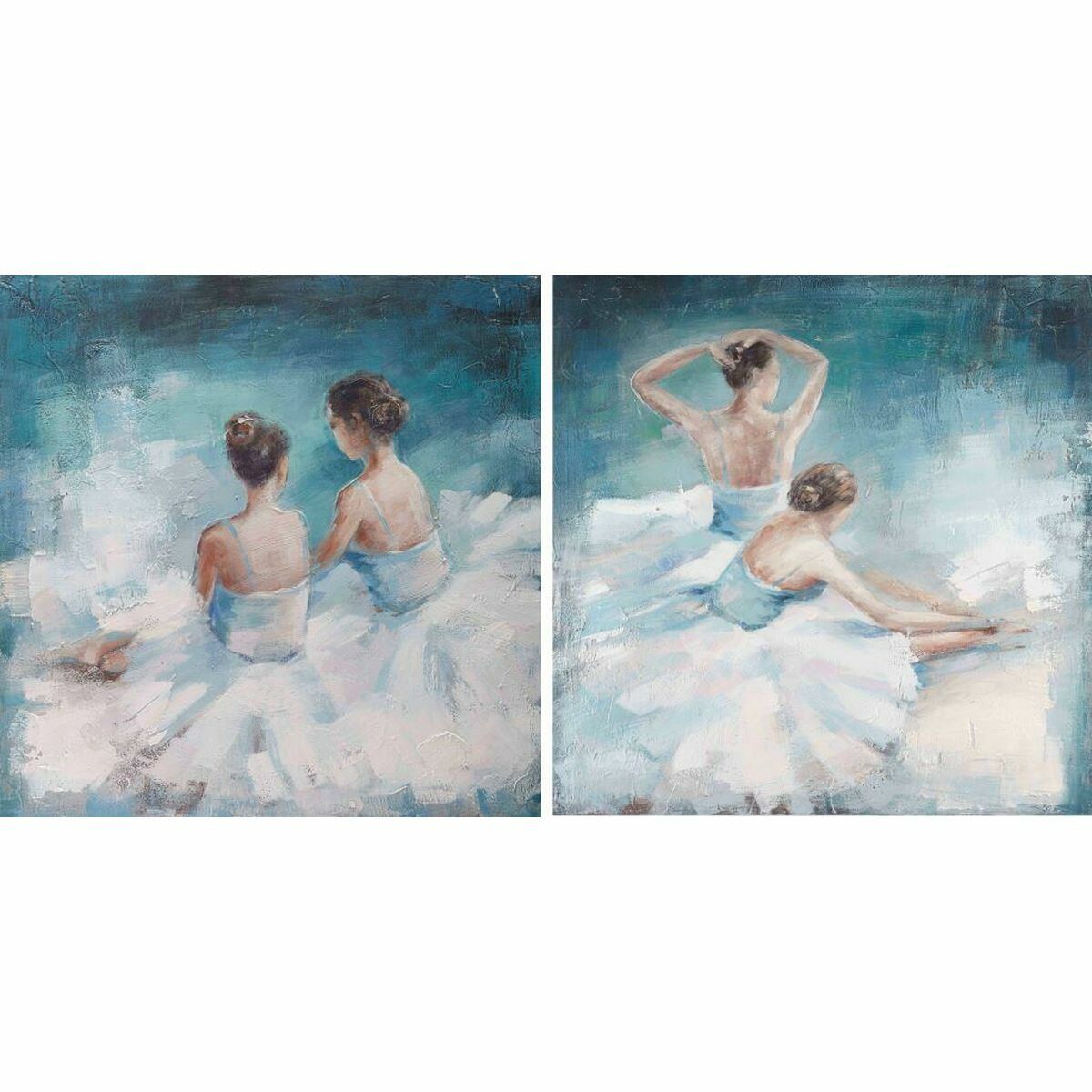 Ballerina Romantisk Kanvastavla, 100x100 cm - 2-pack för en romantisk touch hemma.