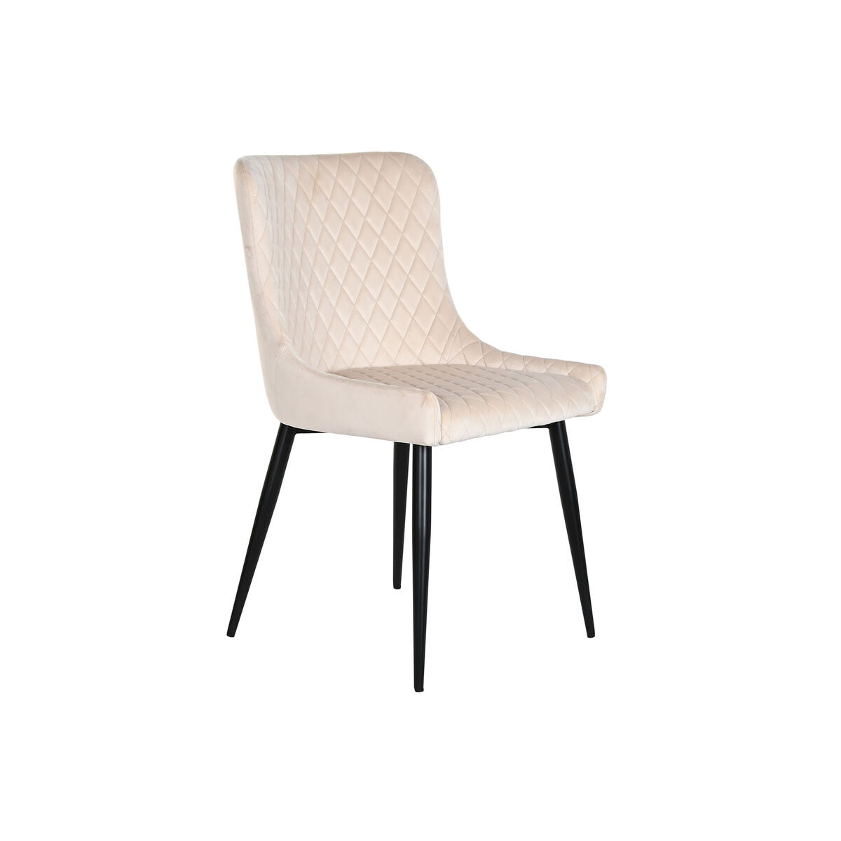 Matsalsstol i beige polyester och metall, modern design (56 x 51 x 84 cm)