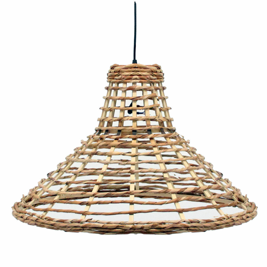 Elegant Rattan Taklampa - Brun Finish, 50 W Belysning. Urban design, 56x56x34 cm.