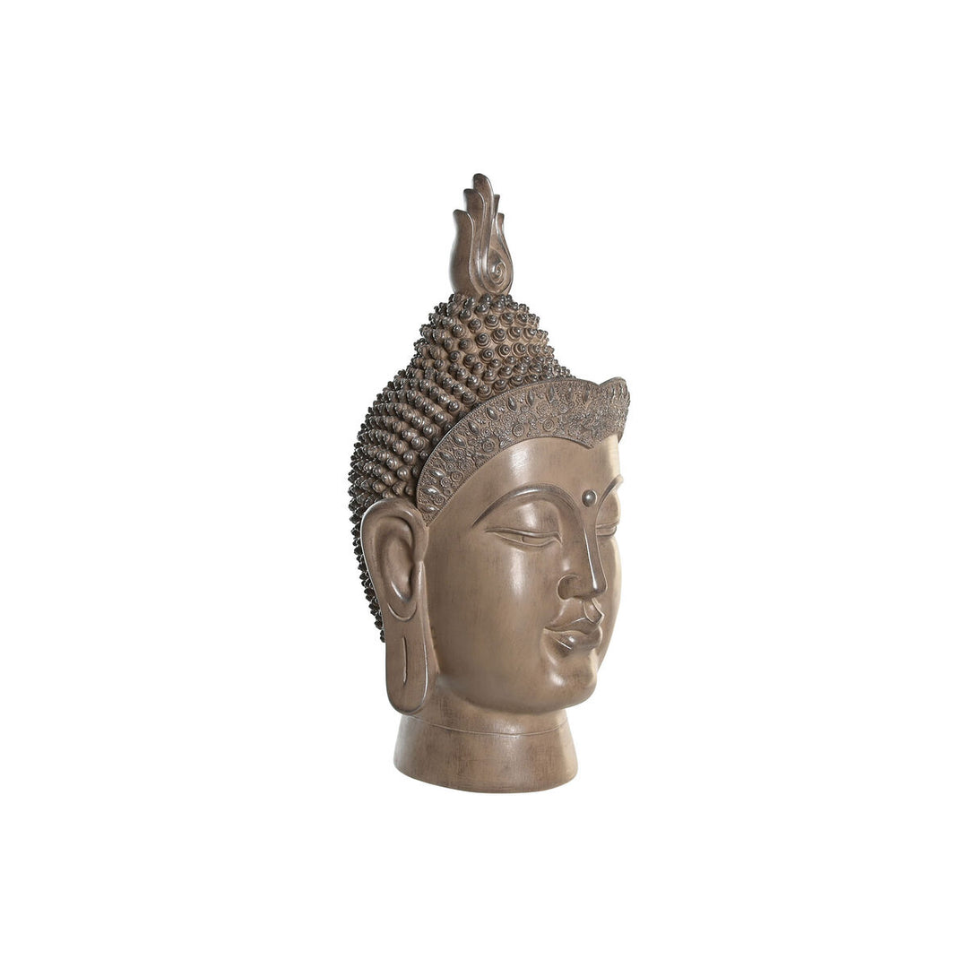 Brun Buddha-staty i keramik, 58 cm: Skapa harmoni i hemmet med denna eleganta och detaljrika prydnad