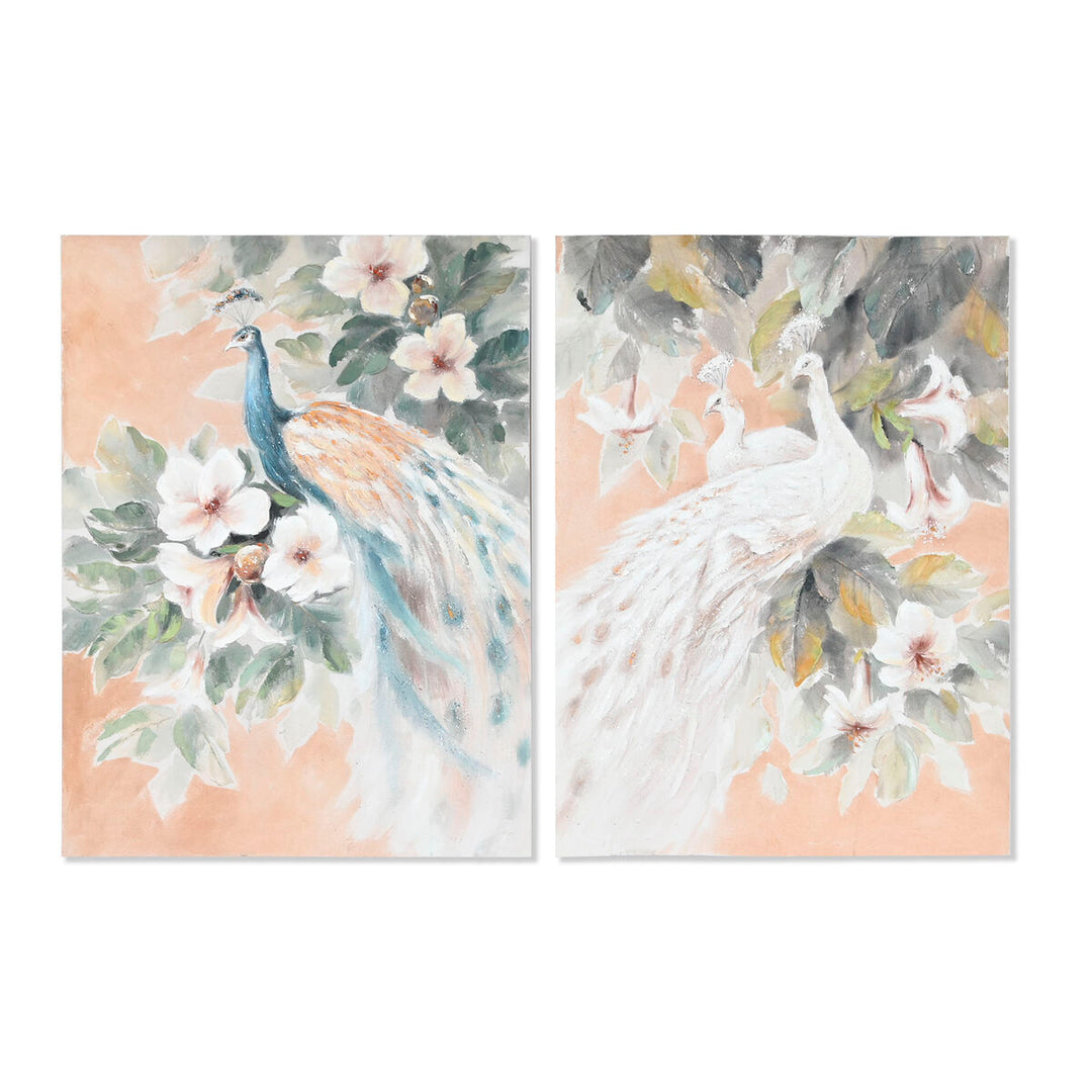 Tropiska Tavelsätt, 2-pack, 90 x 120 cm - Handmålade tavlor i tropisk design.