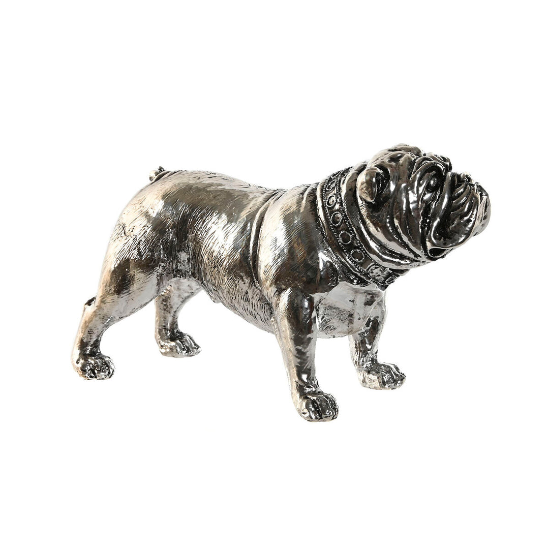 Elegant keramisk hundfigur - stilfull dekor, 28,5 cm - silverfärgad och modern design.