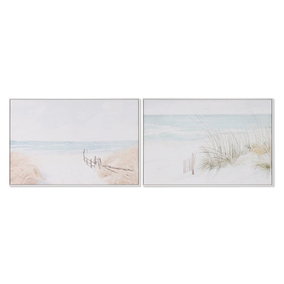 Tavla Strand Medelhavs, 2-pack, 120x80 cm - blå och beige, inspirerat av Medelhavet, skapar lugn och