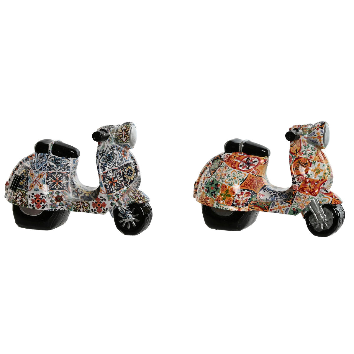 Medelhavsscooter Dekorativa Figurer 14x8x11 cm (2-pack) - Färgglada och livliga scooter-figurer för 