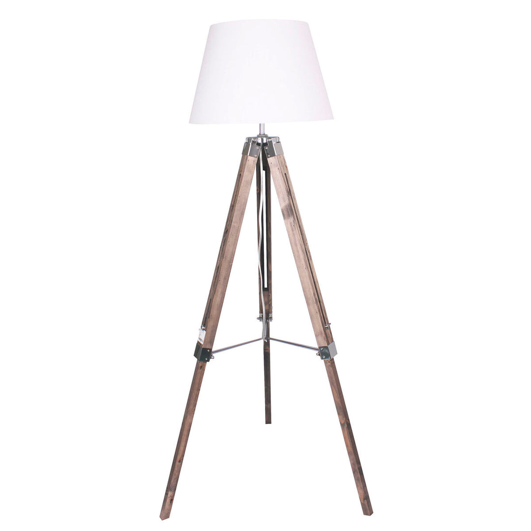 Elegant Trägolvlampa i Vit och Brun - Modern design, 150 cm hög. Idealisk för att skapa en modern at