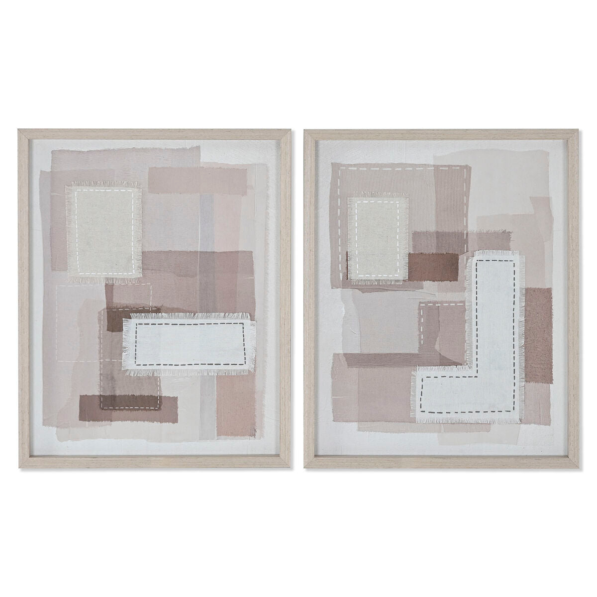 Abstrakta beige & grå kanvastryck, modern design 40x50 cm, 2-pack - skapa en iögonfallande atmosfär.