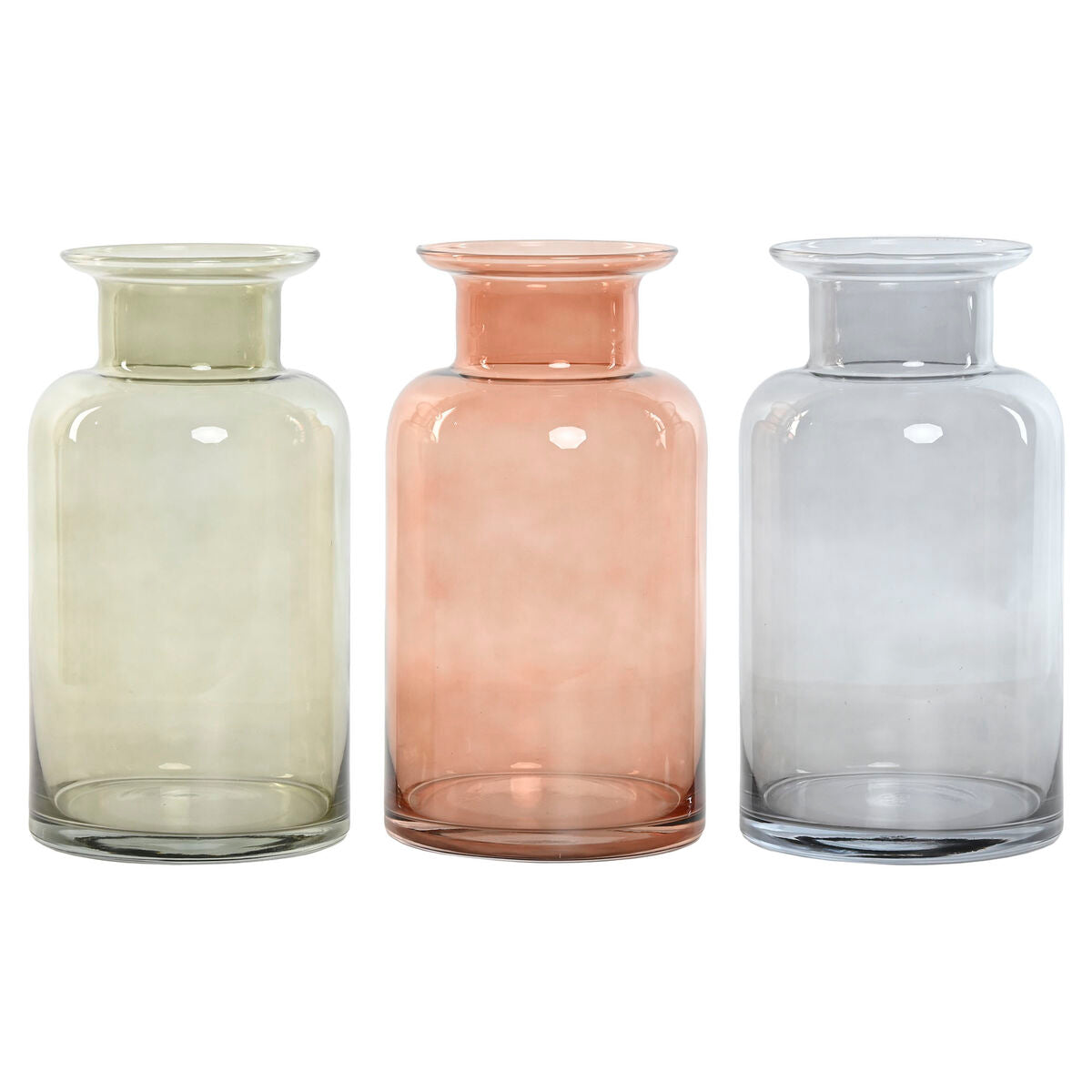 Elegant Glasvas Set - Blå och Grön, 26,5 cm - 3-pack - Urban och modern design. För snittblommor och