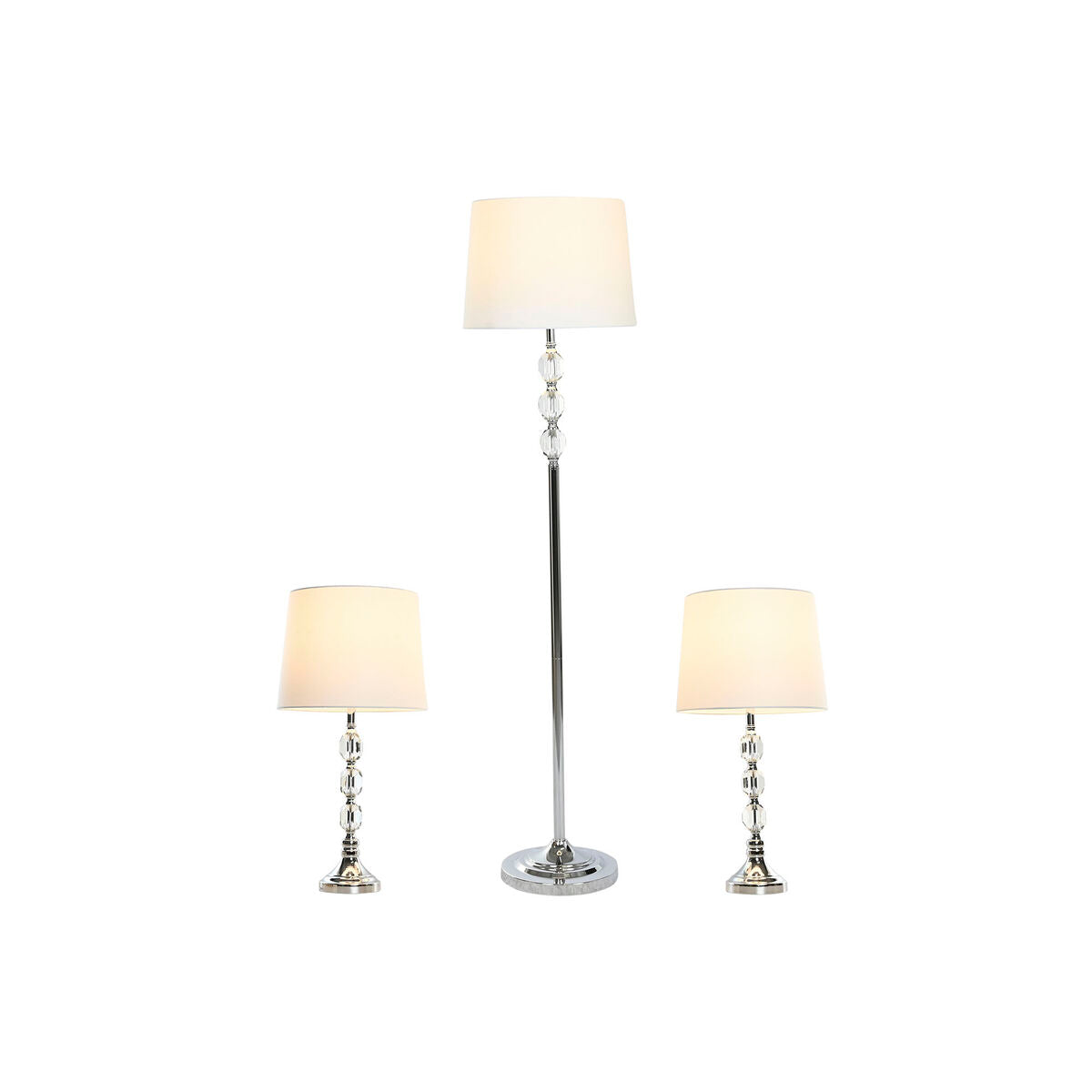 Modern golvlampa i vit och silvrig design - 50 W, 220 V - 35 x 35 x 150 cm