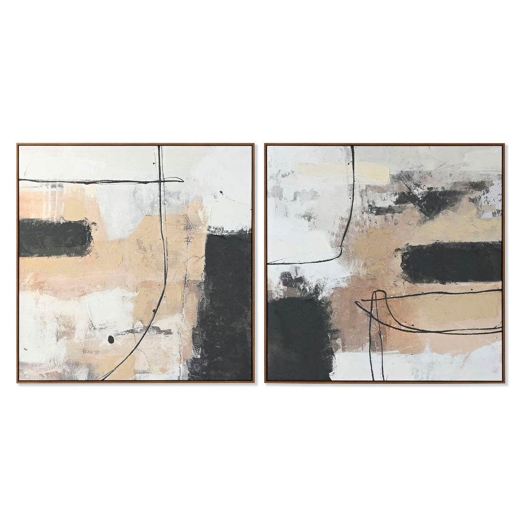 Svart Gyllene Abstrakt Tavla - Urban Design, 100x100 cm (2-pack)