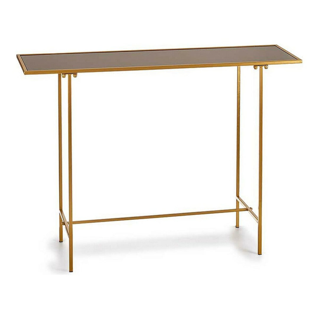 Elegant svart glas- och metallsidobord (33x77x110 cm)