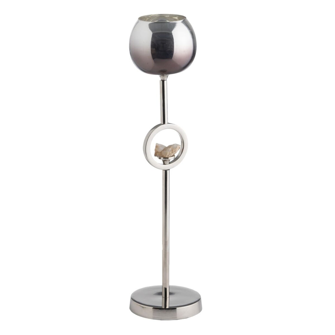 Aluminium och Glas Ljusstakar - Elegant och 51 cm höga.