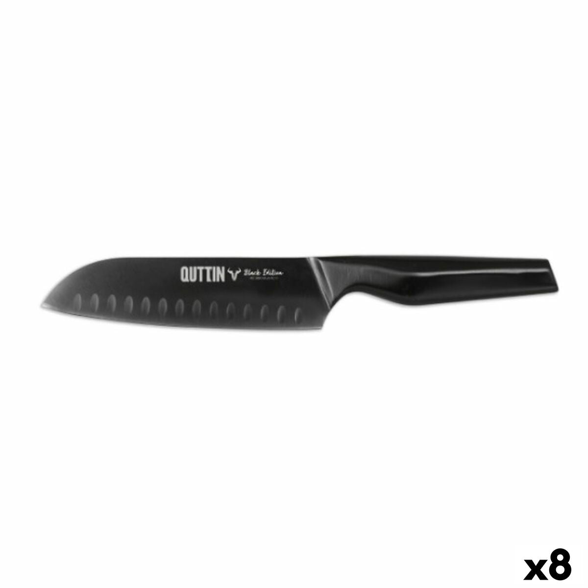 Rostfri Santokukniv - Quttin Black Edition, perfekt för proffskocken.