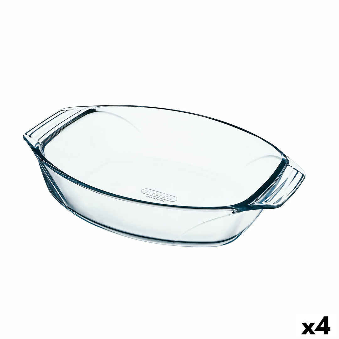 Pyrex ovala glasugnsformar, 4-pack för matlagning och bakning i ugnen. Reptåligt glas, diskmaskin- o