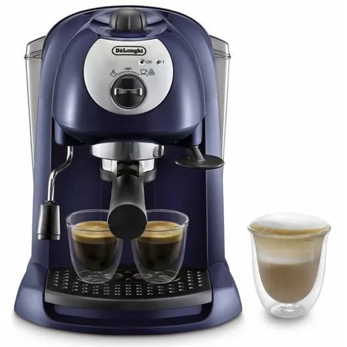 DeLonghi manuell espressomaskin - Blå, 1 L, 1100 W - högkvalitativ och enkel att använda.