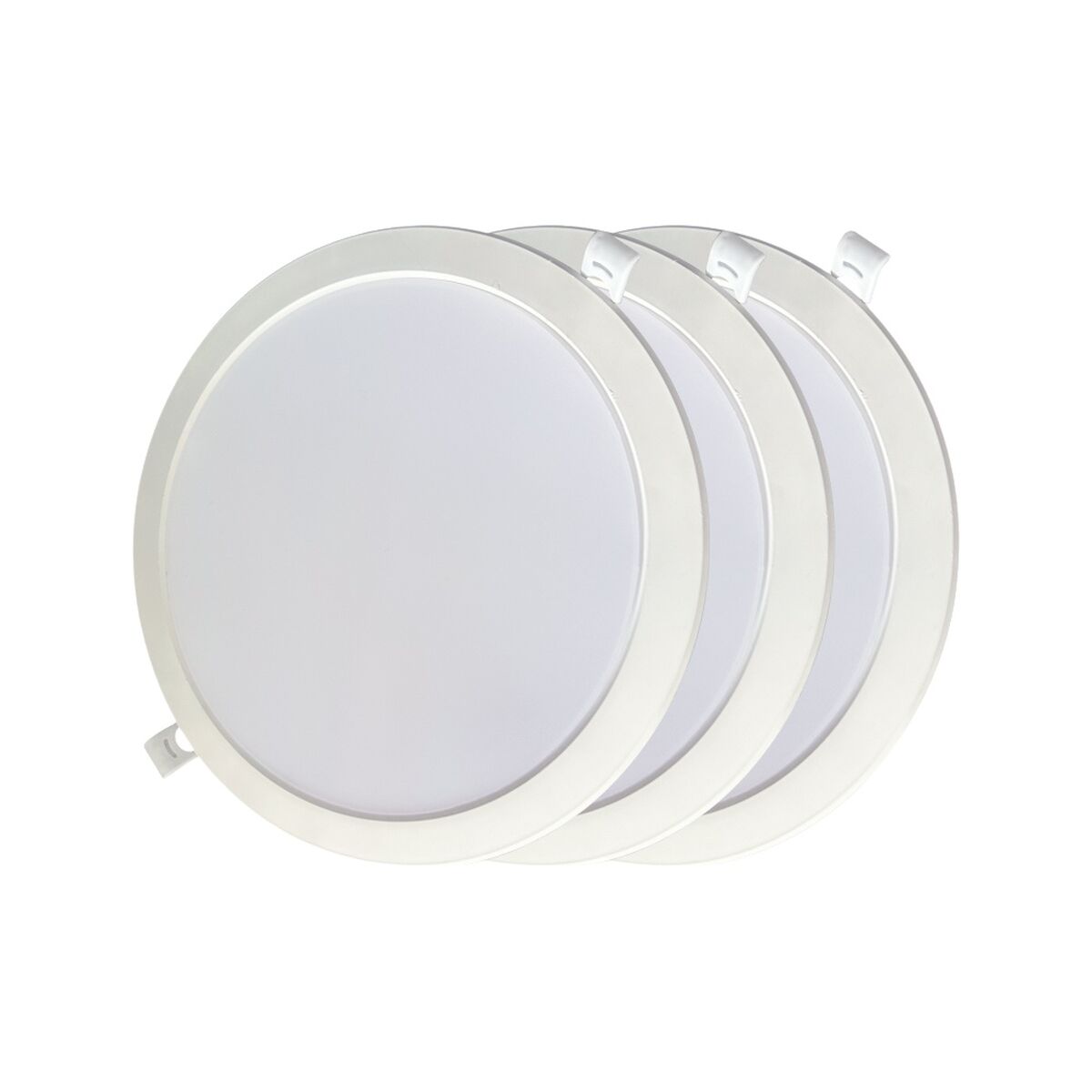 LED Downlights 18W - 3-pack, Kallt vitt ljus, rund form, energiklass F, IP20, Ø 22 x 3.2 cm. Idealis