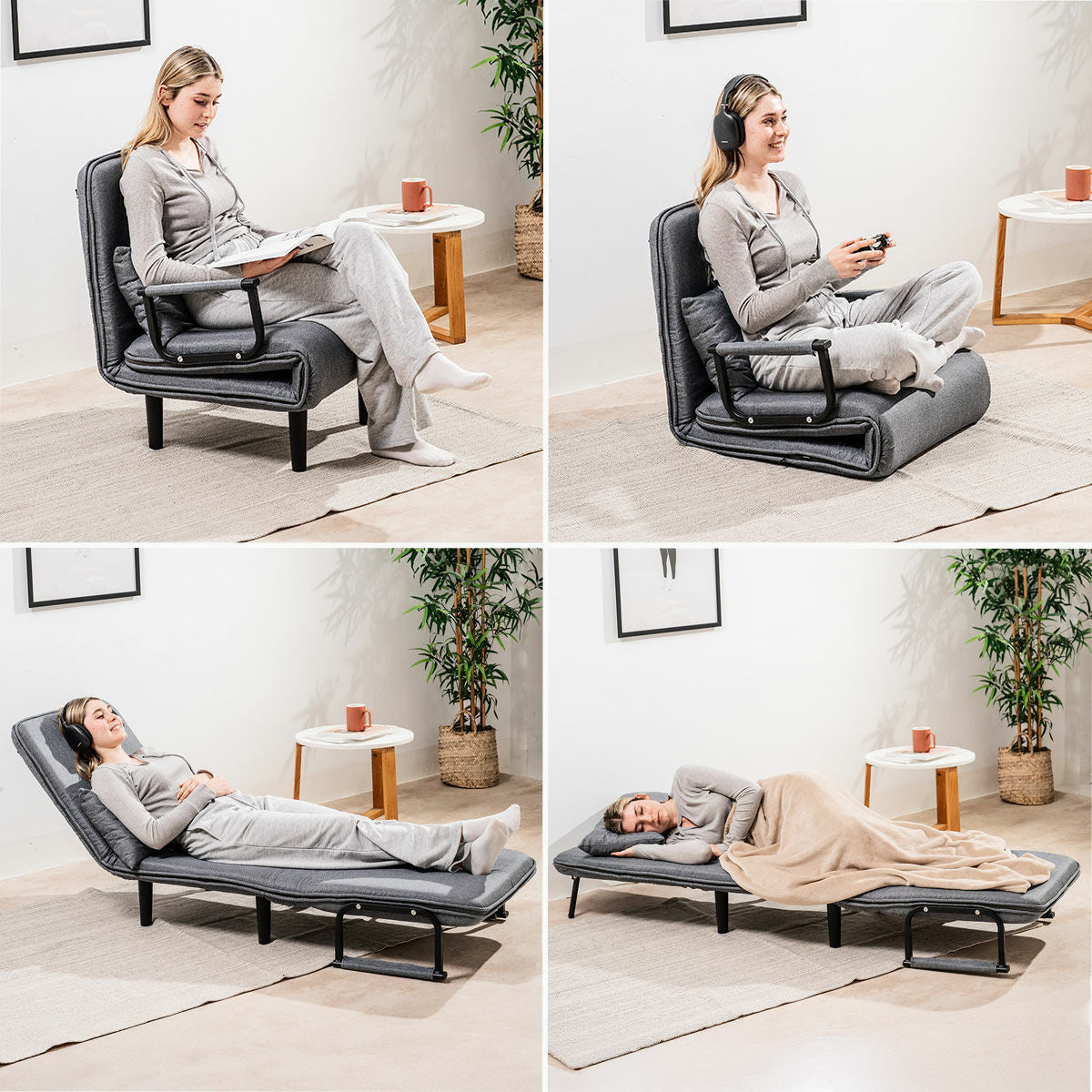 Softfa InnovaGoods - Multifunktionell bäddsoffa för en person - modern, flexibel och bekväm.